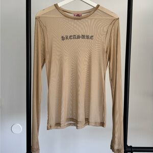 (SOLD) GOODBYE BREAD Nude Sheer Mesh “PLEASURE” Top